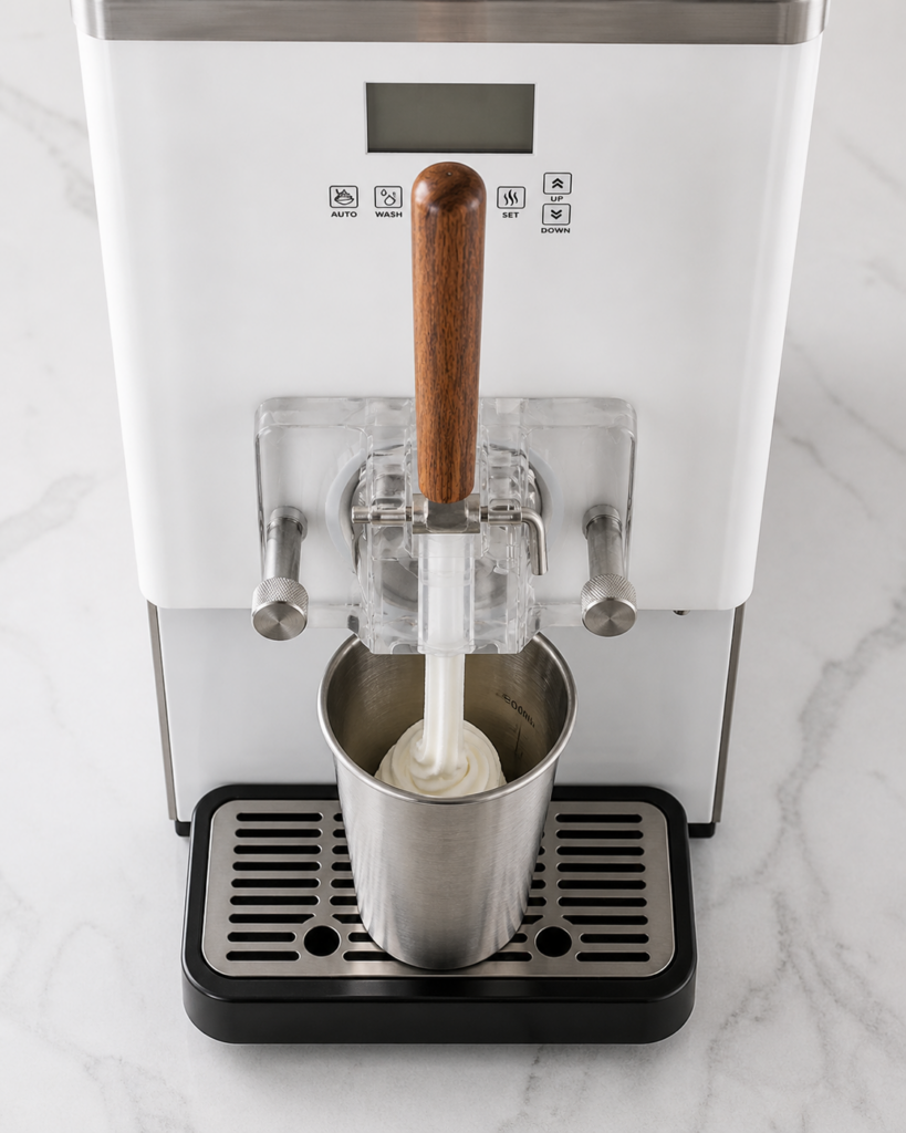 Add soft serve to cup